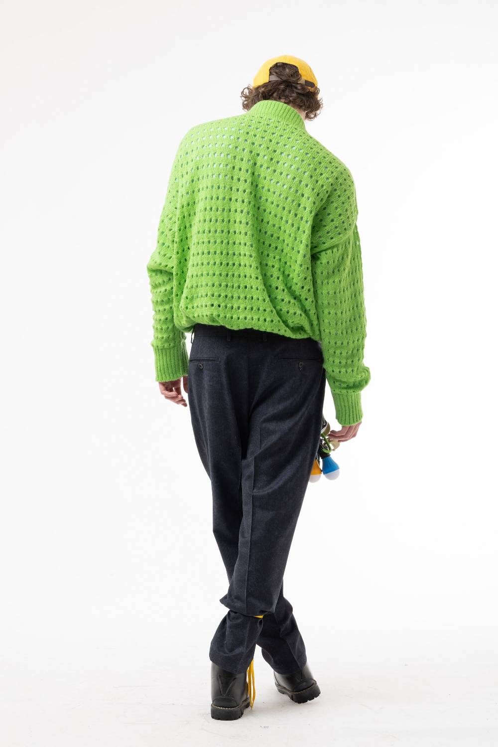 Lc23 Perforated Cardigan Green Super Saving Price