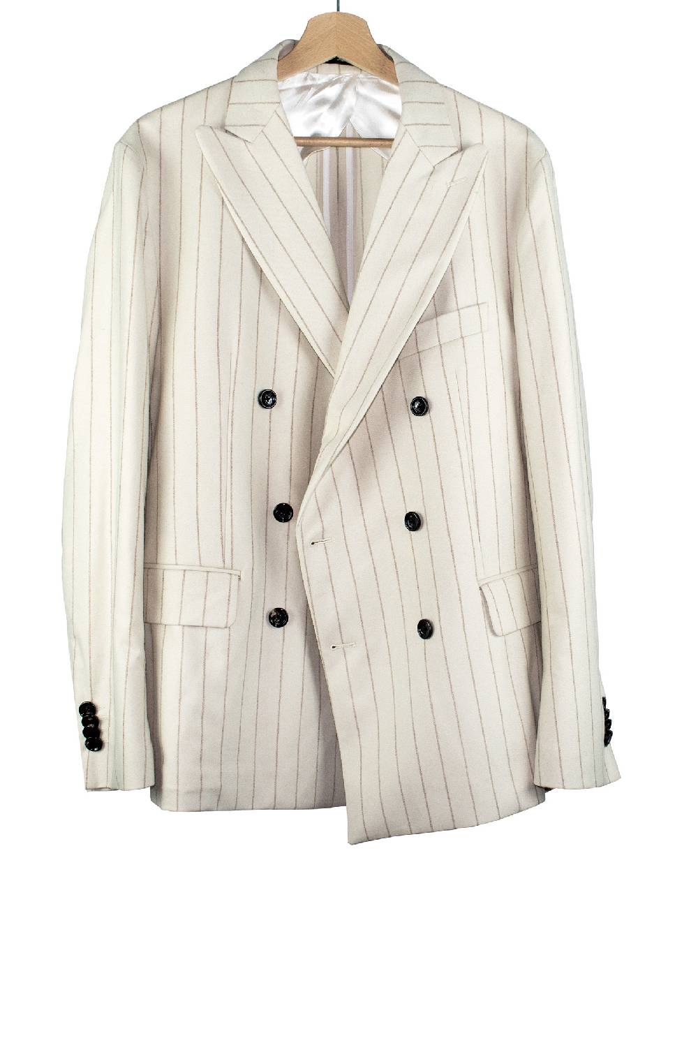 Lc23 Gessato Cream Blazer Fino al 50% di sconto