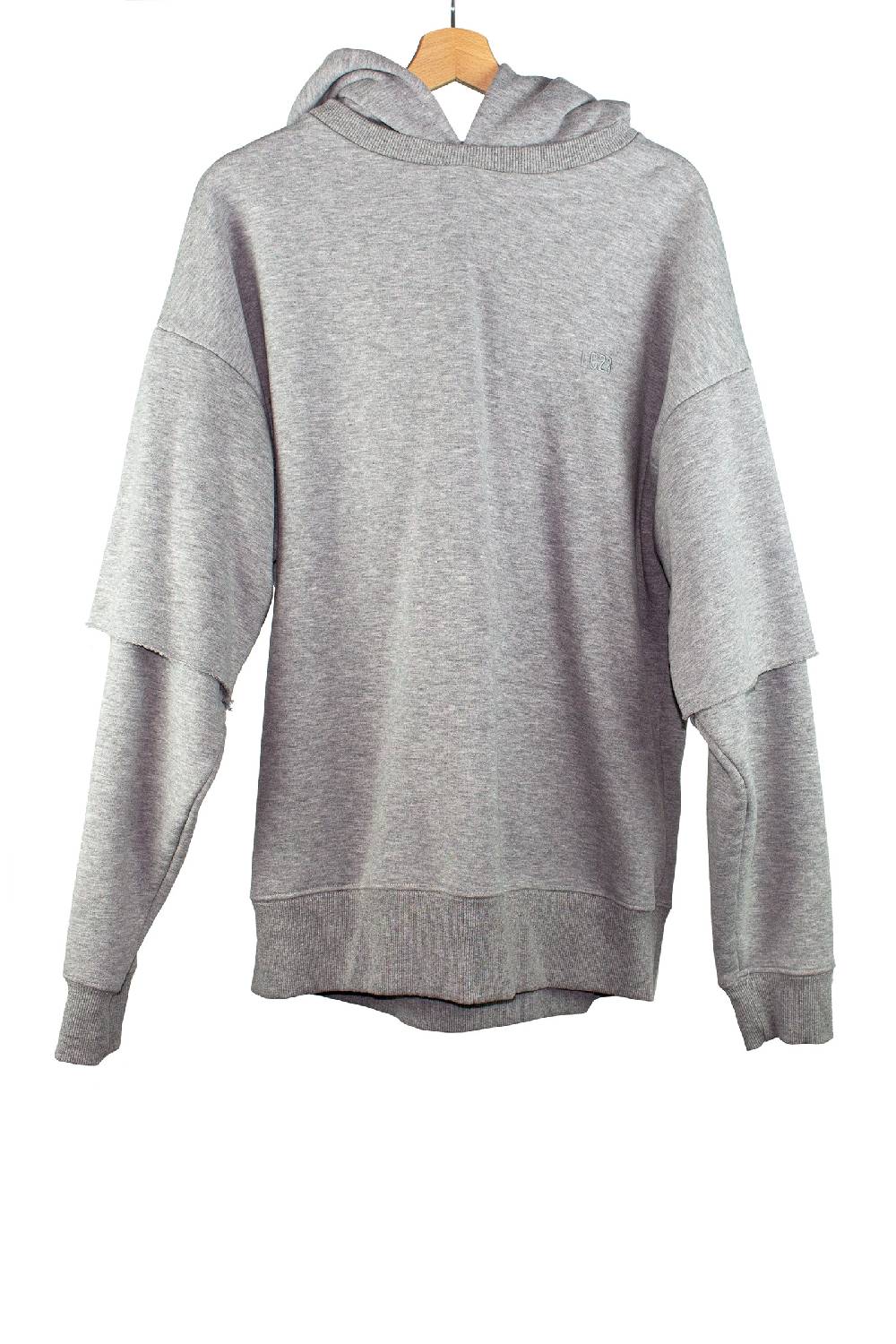 Lc23 Double Hoodie Grey Sostegno trimestrale