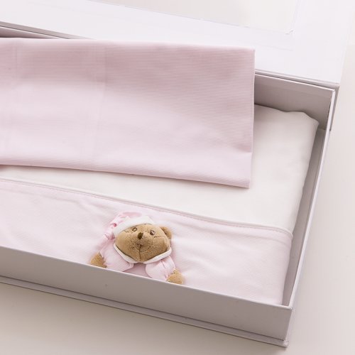 Nanán Puccio "Sei la mia Stella" Set Lenzuola Carrozzina Rosa Qualità