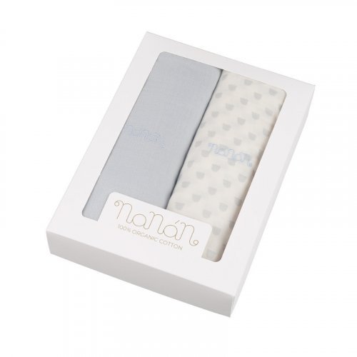 Nanán Set 2 pz mussola azzurro 120x120 cm Consegna Veloce