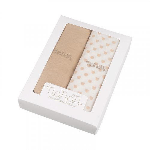 Nanán Set 2 pz mussola beige 120x120 cm Promozione Limitata