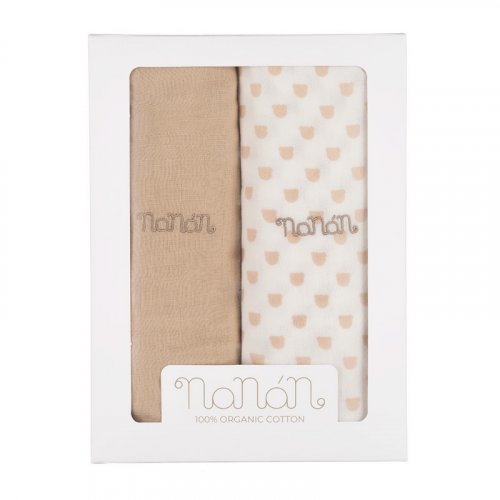 Nanán Set 2 pz mussola beige 120x120 cm Promozione Limitata