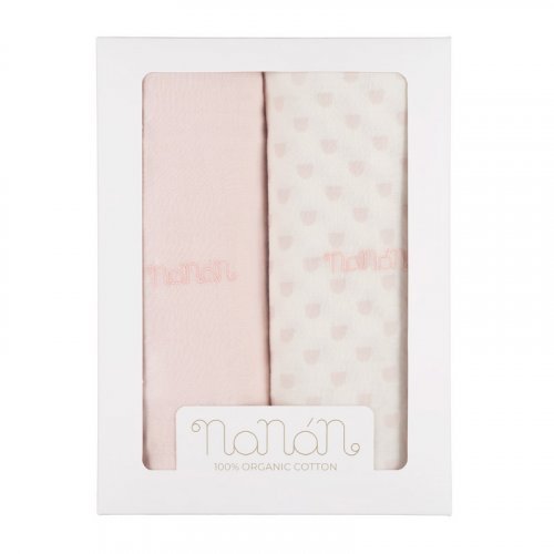 Nanán Set 2 pz mussola rosa 120x120 cm Fino Al -60%