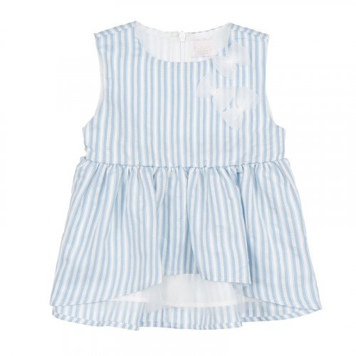 Nanán Blusa smanicata a righe azzurra Negozio