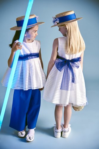 Nanán Blusa smanicata blu Negozio online di fabbrica
