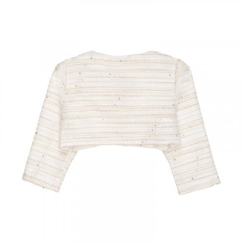 Nanán Cardigan beige con rosa Vendita calda