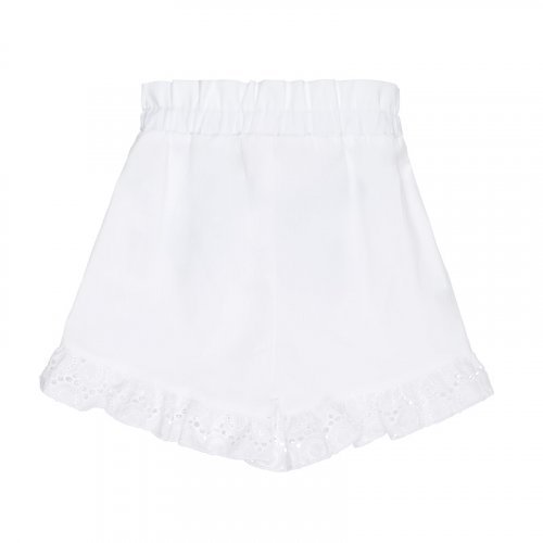 Nanán Shorts bianchi con fiocco blu Sostegno trimestrale