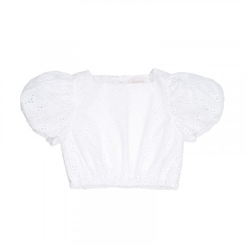 Nanán Top in sangallo bianco Soddisfazione Garantita