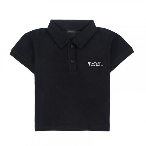 Nanán Polo Manica Corta Nera Moda