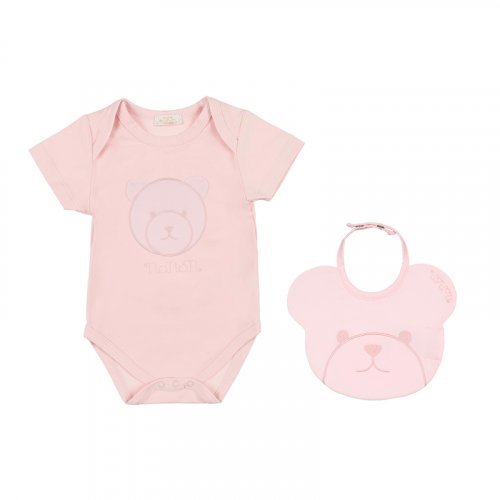 Nanán Confezione regalo rosa con body + bavaglino Fornitura limitata