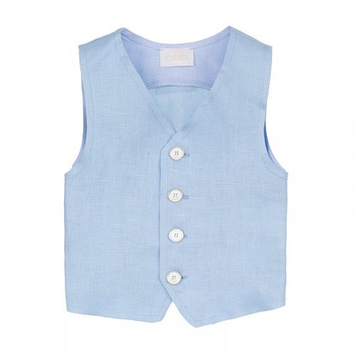Nanán Gilet in lino azzurro Offerte stagionali