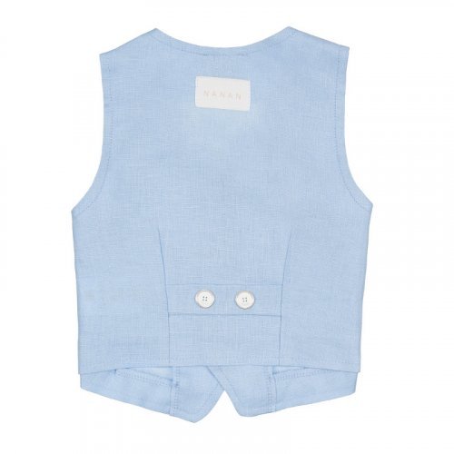 Nanán Gilet in lino azzurro Offerte stagionali