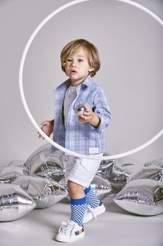 Nanán Giacca/camicia scozzese blu ACQUISTA ORA