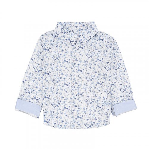Nanán Camicia blu a fiori Fino al 50% di sconto