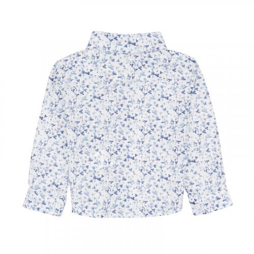 Nanán Camicia blu a fiori Fino al 50% di sconto