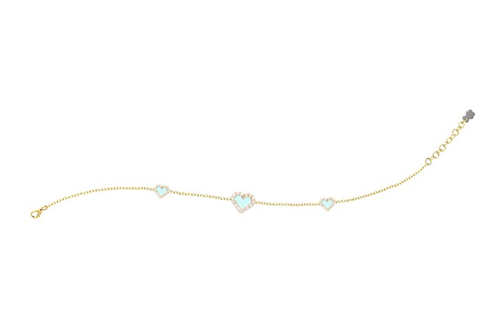 Nanán Bracciale Cuori Azzurri Argento Soddisfazione Garantita