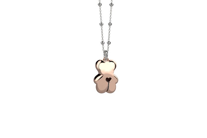 Nanán Pendente orsetto campanellina argento rosa Offerta settimanale