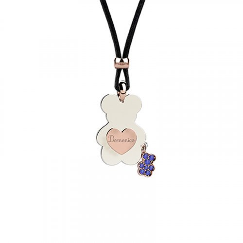 Nanán Pendente Orso con Cordino- Blu Officina