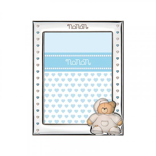 Nanán Cornice Argento Tato azzurro 130x180mm Pezzi Unici