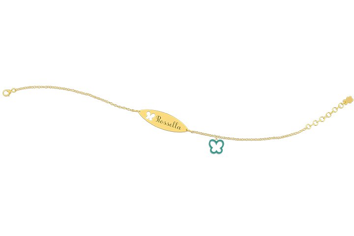 Nanán Bracciale con Targhetta - Charms farfalla azzurra Soddisfazione Garantita