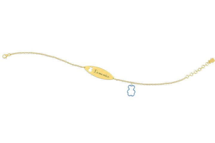 Nanán Bracciale con Targhetta - Charms orsetto azzurro Acquista Ora