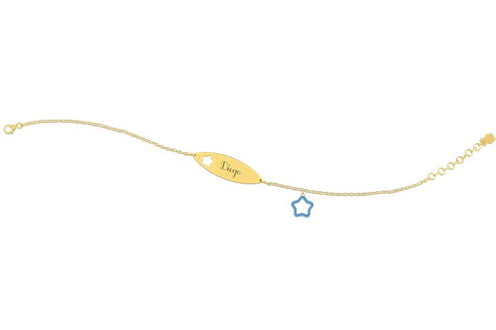 Nanán Bracciale con Targhetta - Charms stella azzurra Promozione Limitata