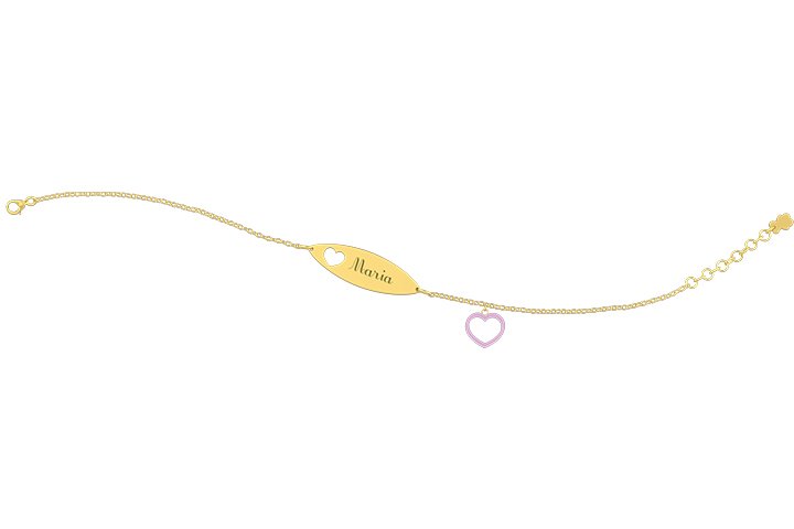 Nanán Bracciale con Targhetta - Charms cuore rosa Affare Del Giorno