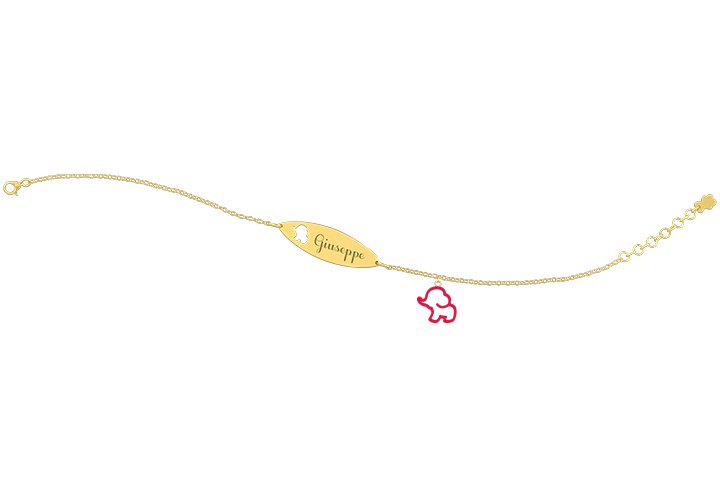 Nanán Bracciale con Targhetta - Charms elefante rosso Convenienza