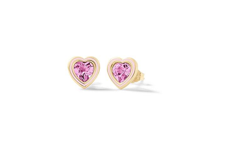 Nanán Orecchini Cuore Brillante Rosa Sconto