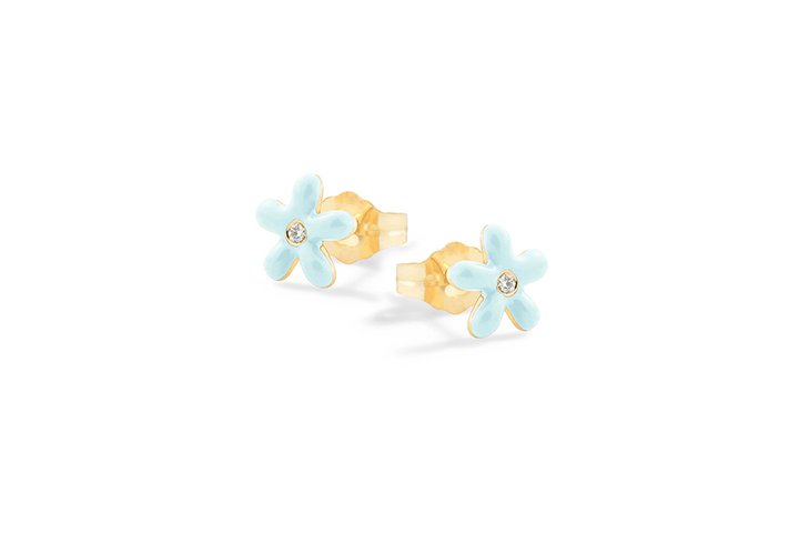 Nanán Orecchini Margherite Azzurre Argento Offerta