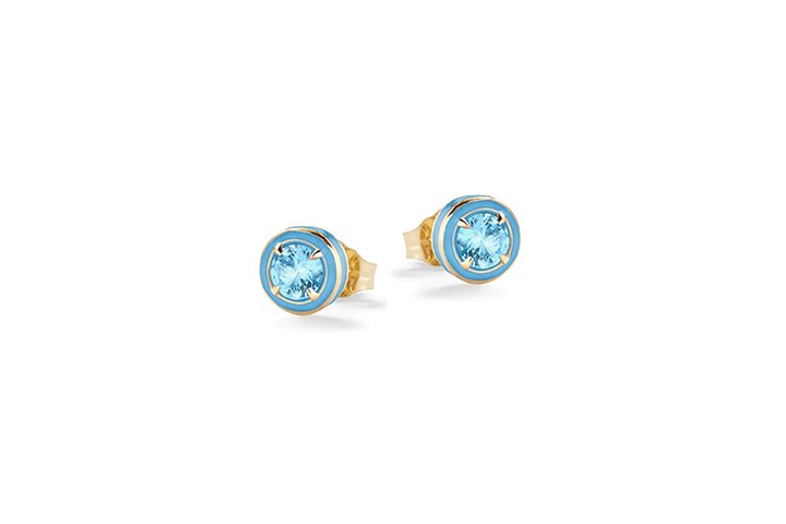 Nanán Orecchini Pietra Brillante Azzurra Argento Online