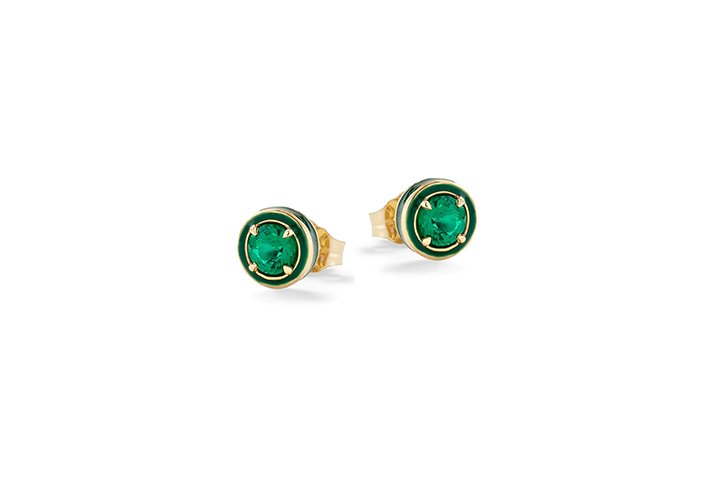 Nanán Orecchini Pietra Brillante Verde Argento Outlet