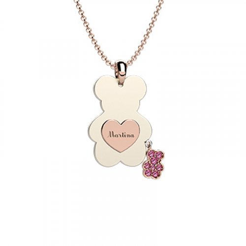 Nanán Pendente Orso Ceramica-Oro 9Kt Rosa Comprare a buon mercato