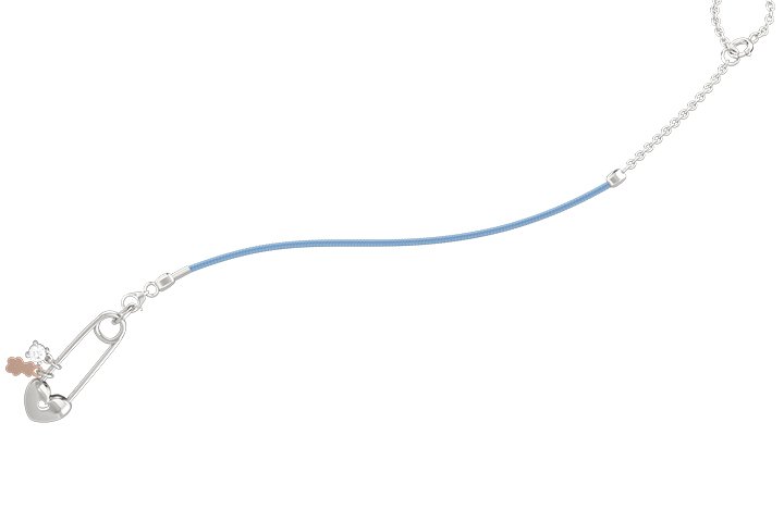 Nanán Spilla Portaciuccio con cordino azzurro - Ag 925 Shopping online