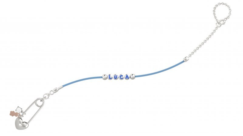 Nanán Spilla Portaciuccio con cordino azzurro - Ag 925 Shopping online