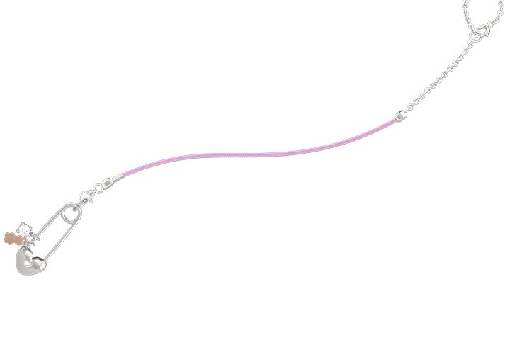 Nanán Spilla Portaciuccio con cordino rosa - Ag 925 Offerta esclusiva