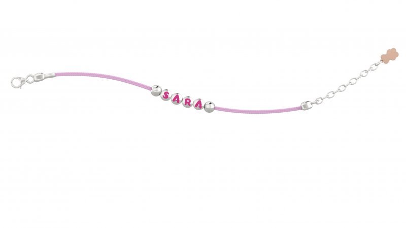 Nanán Spilla Portaciuccio con cordino rosa - Ag 925 Offerta esclusiva