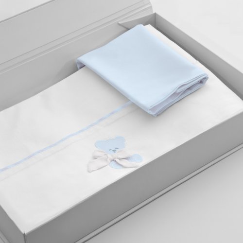 Nanán Gift Promo: Set Lenzuola carrozzina + Copertina carrozzina AZZURRO Qualità