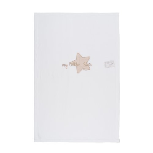 Nanán Coperta letto in pile "My little star" con ricamo beige Vendita Economica