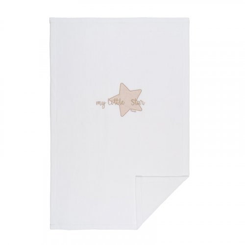 Nanán Coperta letto in pile "My little star" con ricamo beige Vendita Economica