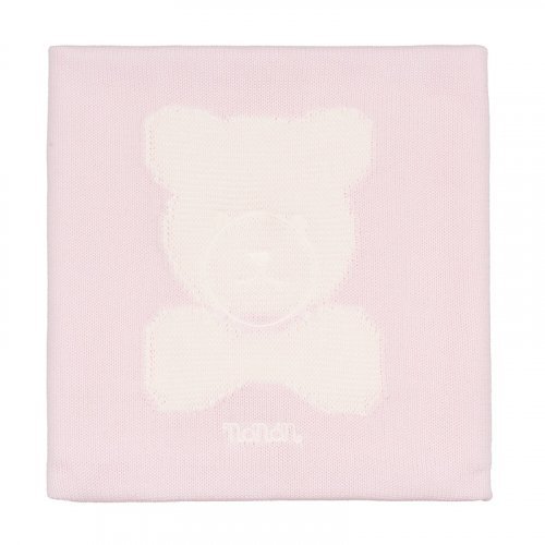 Nanán Coperta in filo rosa con orso Offerta speciale