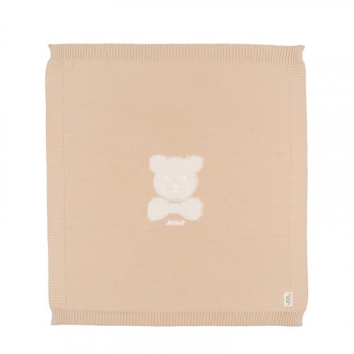 Nanán Coperta in filo beige con orso Grande vendita