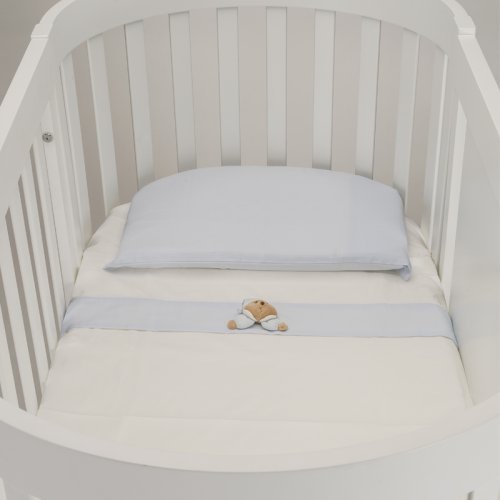 Nanán Lenzuola per Lettino Ovale Set 3pz Puccio Azzurro Offerta San Valentino