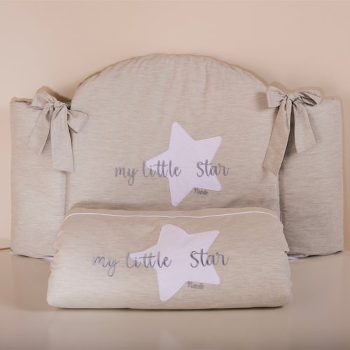 Nanán Set piumone e paracolpi My little Star grigio Enormi risparmi
