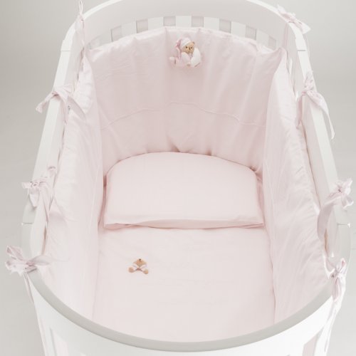 Nanán Set Piumone e Paracolpi 4pz per Lettino Ovale- Puccio Rosa Rilascio limitato