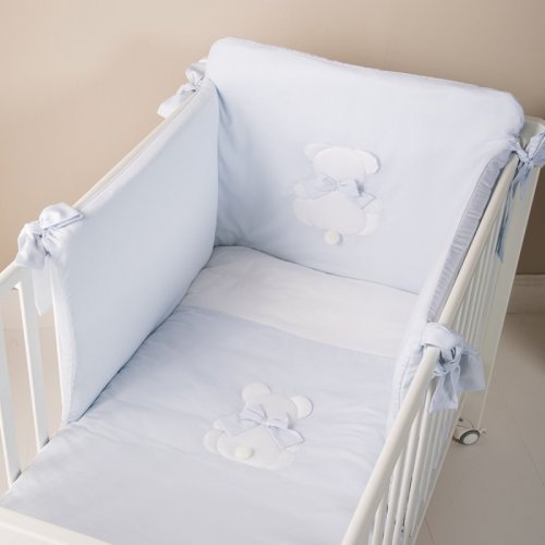 Nanán Set Piumone e Paracolpi 4pz Fiocco Azzurro Latest stili