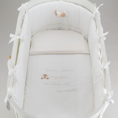 Nanán Set Piumone e Paracolpi 4pz per Lettino Ovale Bianco Offerta speciale della fabbrica