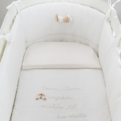Nanán Set Piumone e Paracolpi 4pz per Lettino Ovale Bianco Offerta speciale della fabbrica