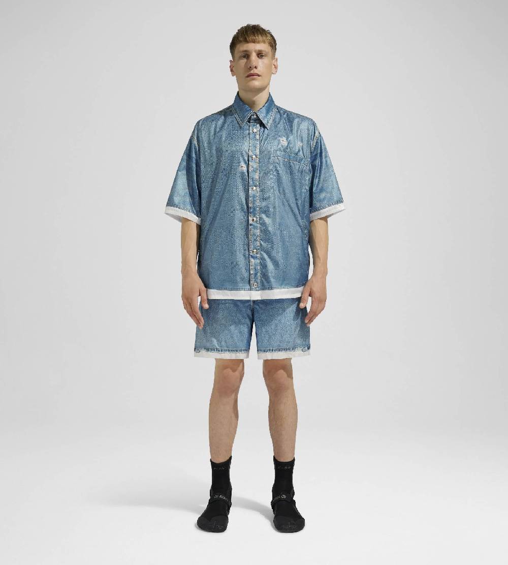 Khrisjoy DENIM PRINT SHIRT MEDIUM DENIM Nuova